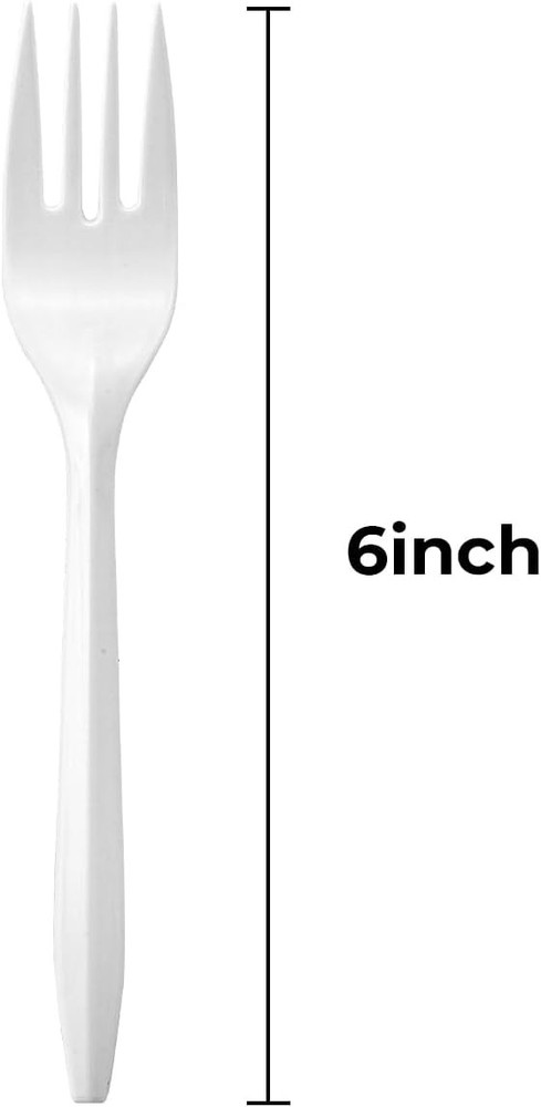 1000PCS Disposable Plastic Forks Silverware Set Bulk Fork 1000, White