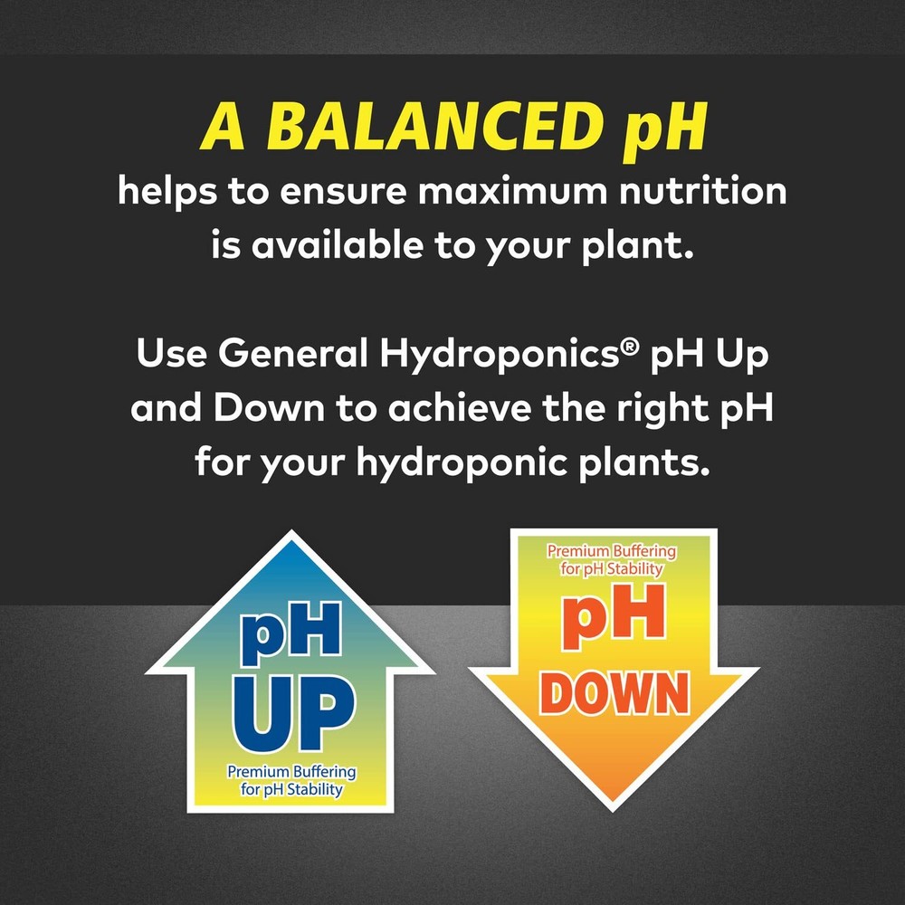 General Hydroponics pH Up Liquid Premium Buffering For Stability, 1 Quart