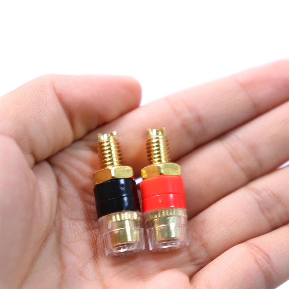 Black Speaker Terminal Binding Post Banana Plug Jack Female Socket Connector