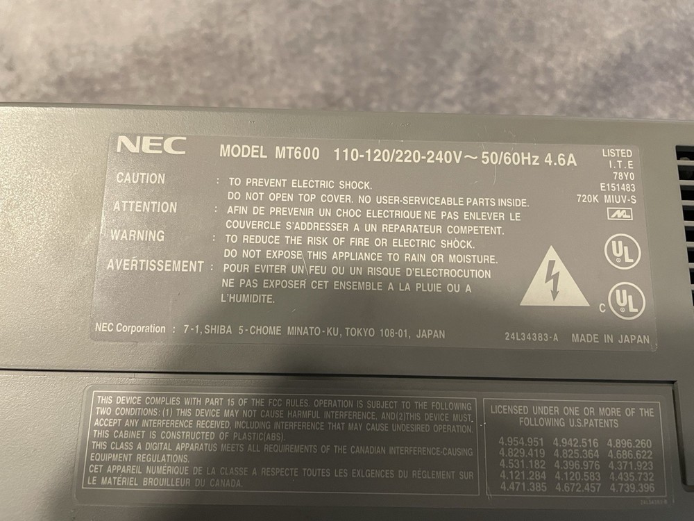 *Used* Vintage NEC MultiSync MT600 Projector