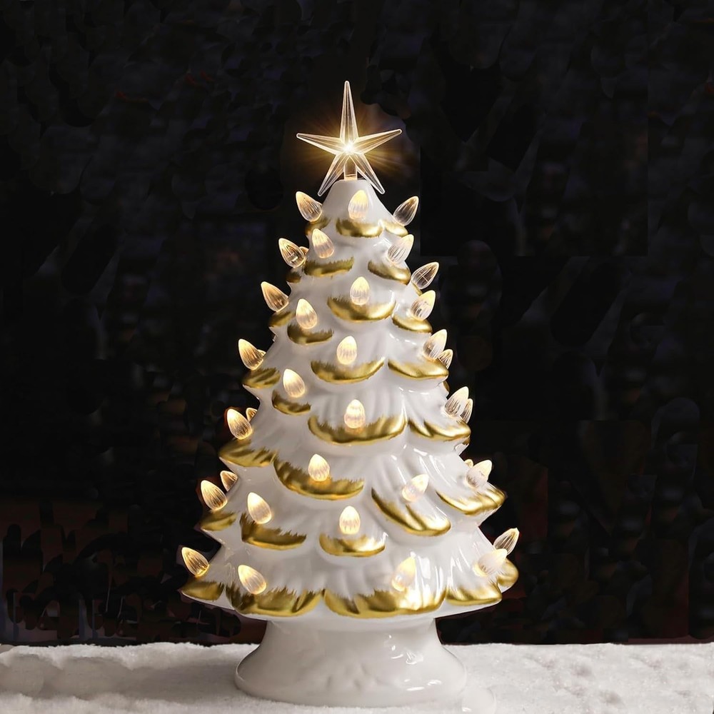 Ceramic Christmas Tree, Christma Tree with LED Lights, Christmas Tree Light U...