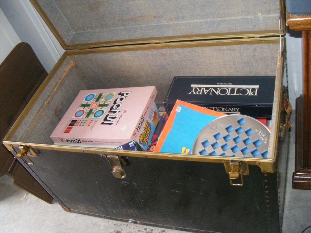 Vintage Black Trunk with Insert