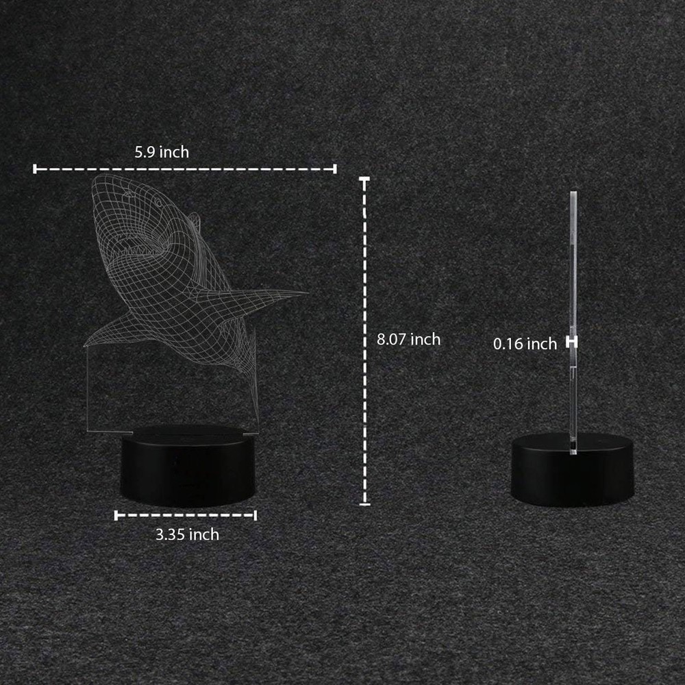 3D Visualization LED Night Stand Light Lamp 7 Color Changing With Remote Control