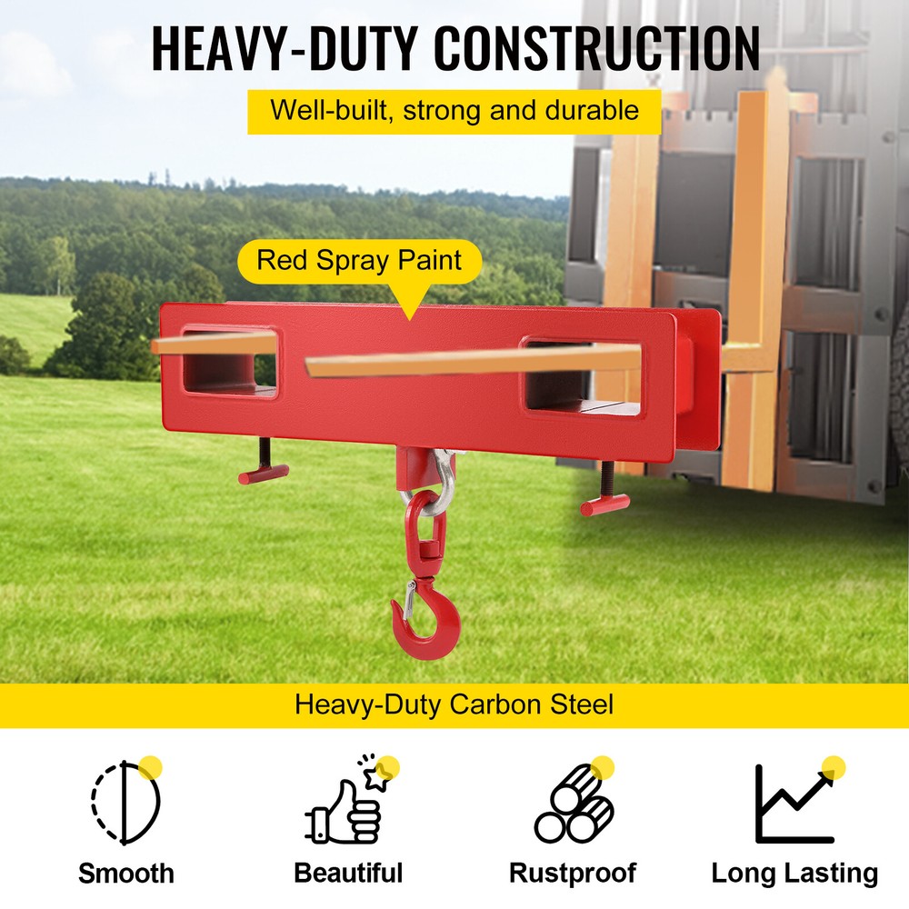VEVOR Forklift Lifting Hook Lifting Hoist Crane Hook 4400 lbs Adjustable