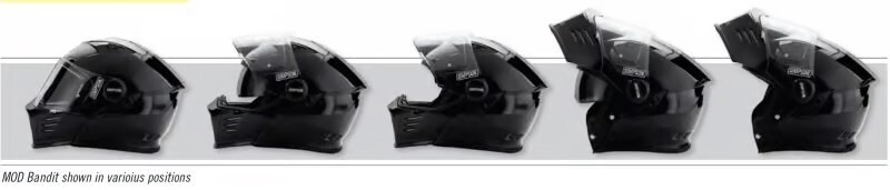 SIMPSON MOTORCYCLE MOD BANDIT HELMET, LARGE, FLAT BLACK, DOT & ECE CERTIFIED