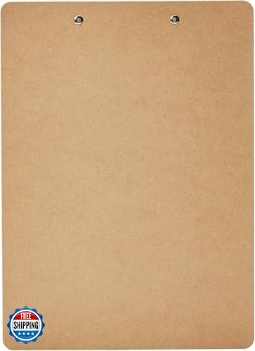 Amazon Basics Hardboard Office Clipboard, 6-Pack, Brown