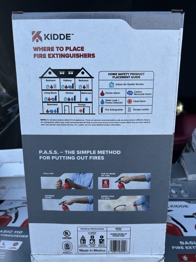 Kidde Home 1-A:10-B:C Class ABC 2.5 lb. Fire Extinguisher 2-Pack 21030932