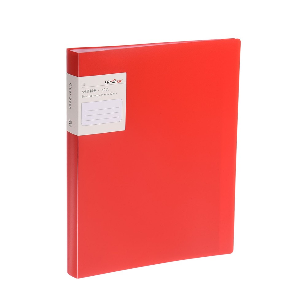 9x12" Binders with Plastic Sleeve, PP 60 Pocket File Protector, Red