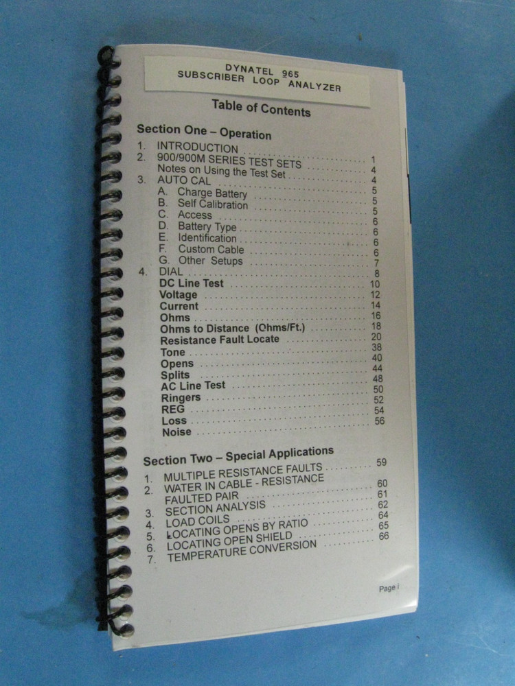3M Dynatel 965 Subscriber Loop Analyzer & new Batt & 85 page instruction book