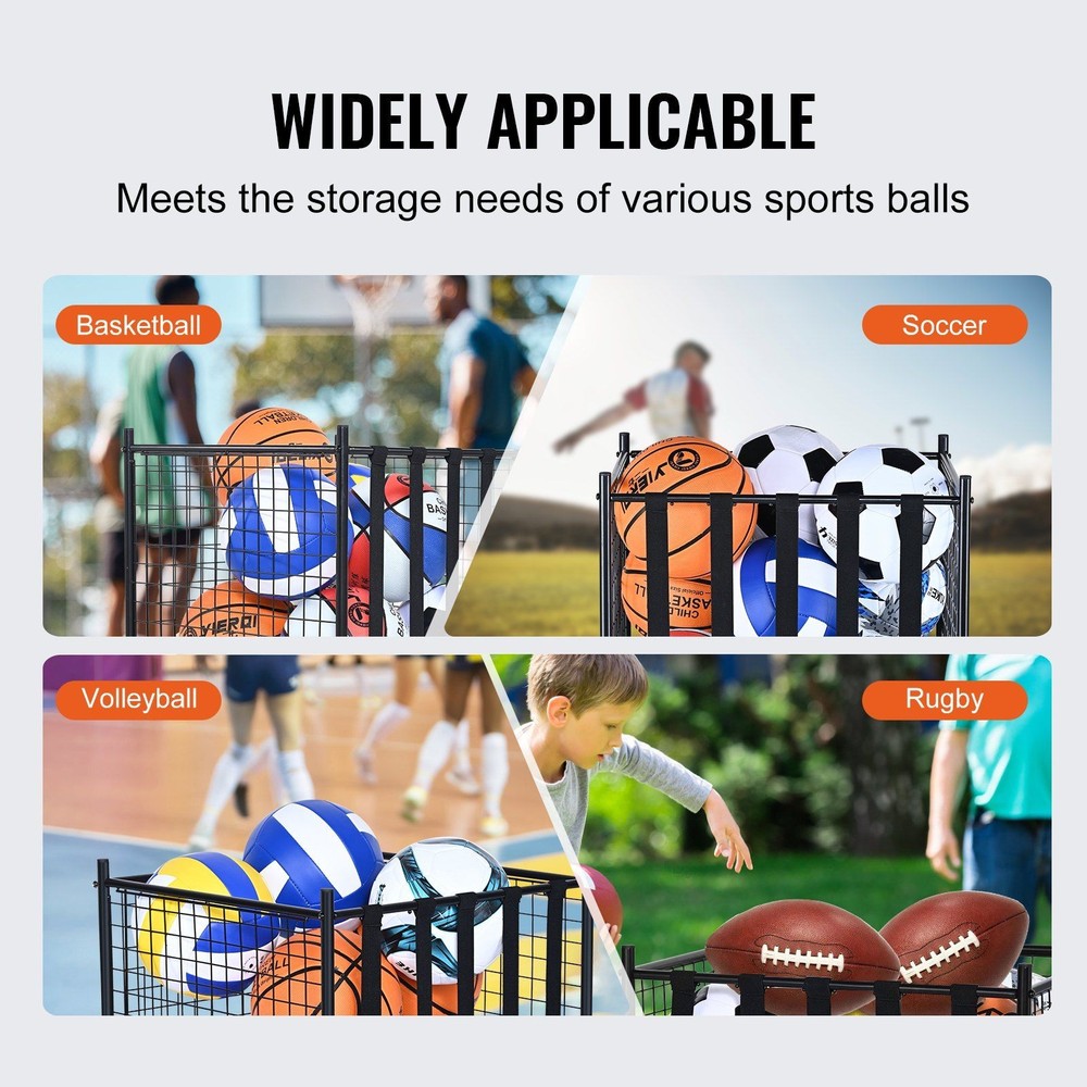 Ergonomic Ball Storage Cart with Balanced Load Distribution