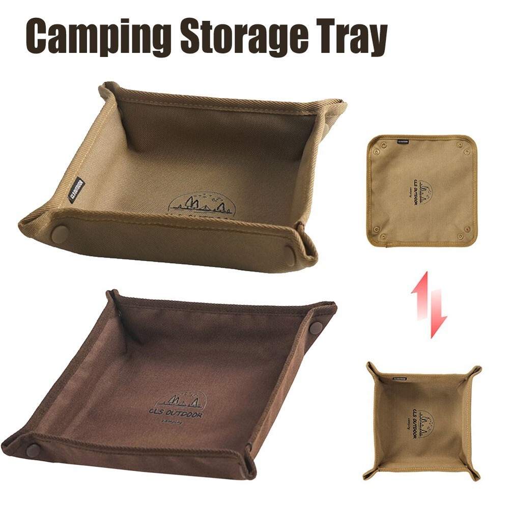 Portable Camping Gadgets Tray Foldable Oxford Storage Box Waterproof Organizer