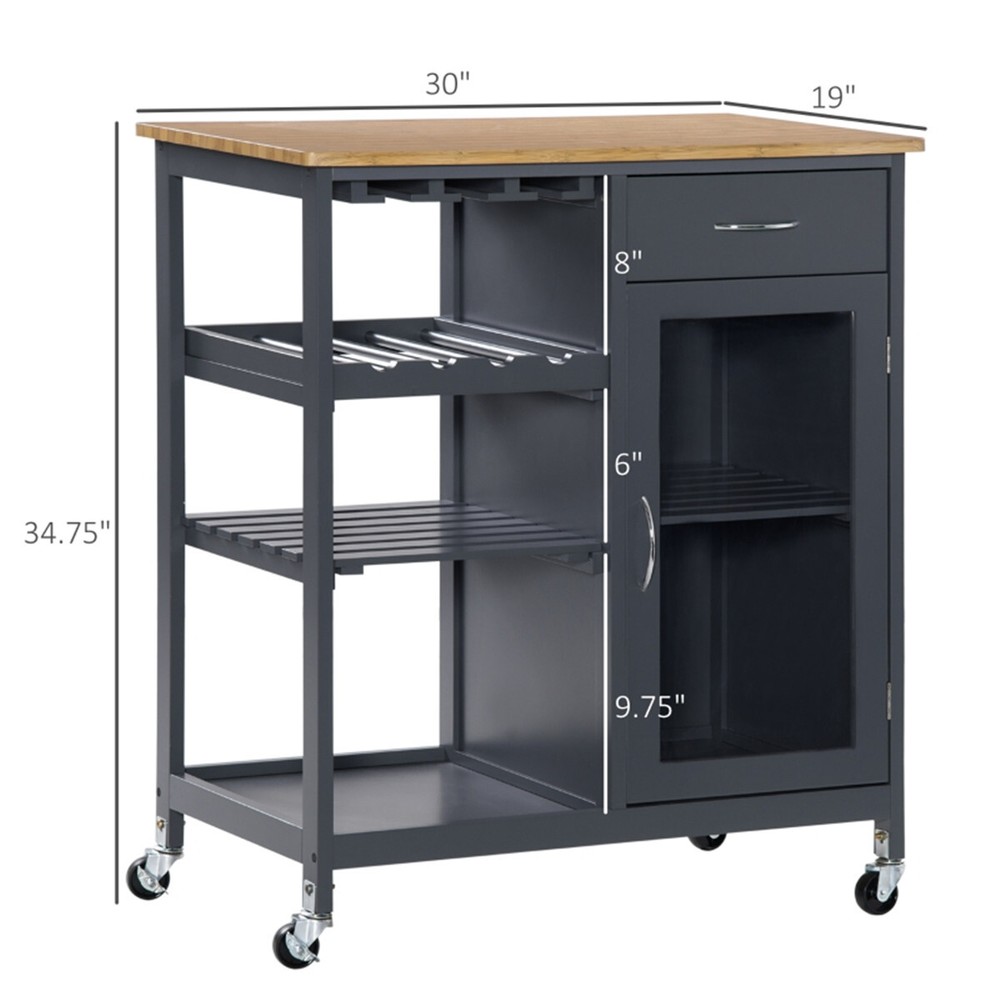 Kitchen Sideboard Storage Cabinet Coffee Bar Cabinet Grey