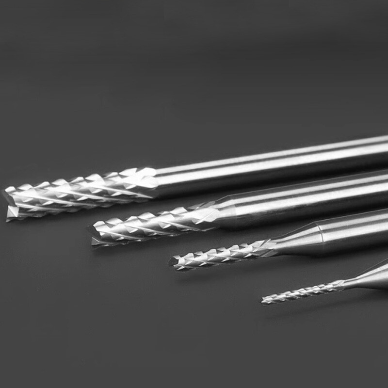 0.6mm-3.175mm Micro Solid Carbide PCB Engraving Bit Corn End Mill Cutter For CNC