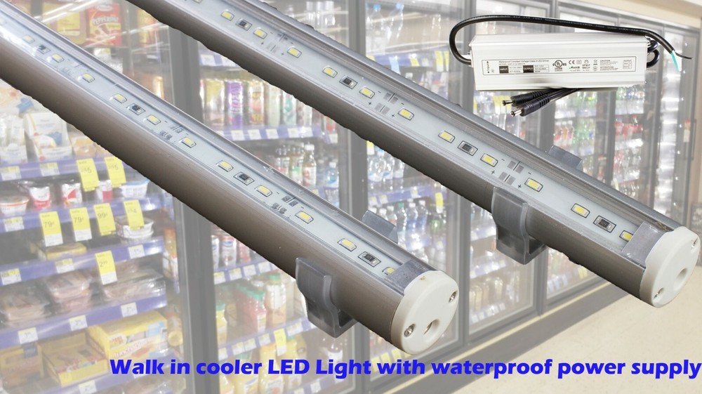 2x 5ft cooler fridge LED light for Walk in cooler + ETL Listed waterproof power
