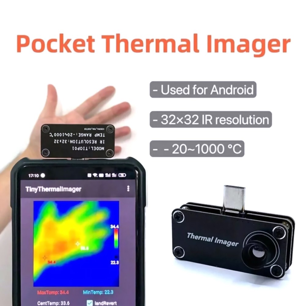 USB TypeC Portable Thermal Imaging Camera IR Imager for Android Mobile Phone