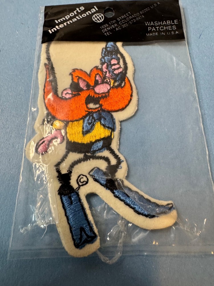 Vintage YOSEMITE SAM Sew On Felt Patch 4.25”x2”