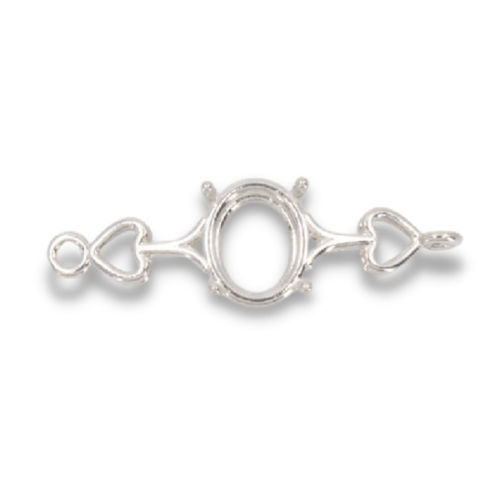 Oval Heart Design Pre-notched Bracelet Link