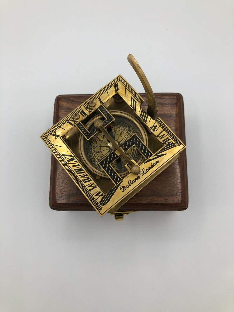 Square Sundial With Wooden Box