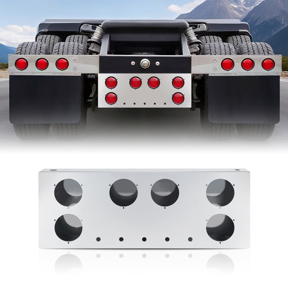 Stainless Steel Tail Light Panel for Semi Trucks & Trailers – 4.49”
