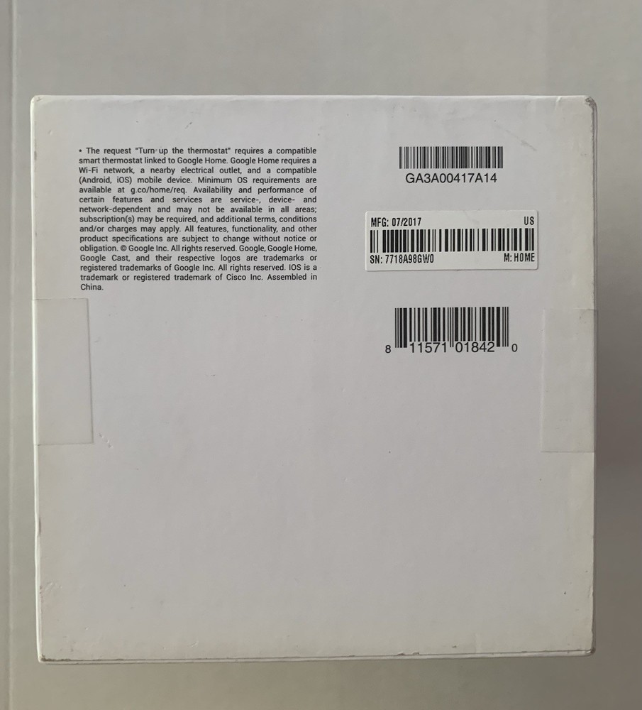 Google Home Smart Assistant - White Slate (US)