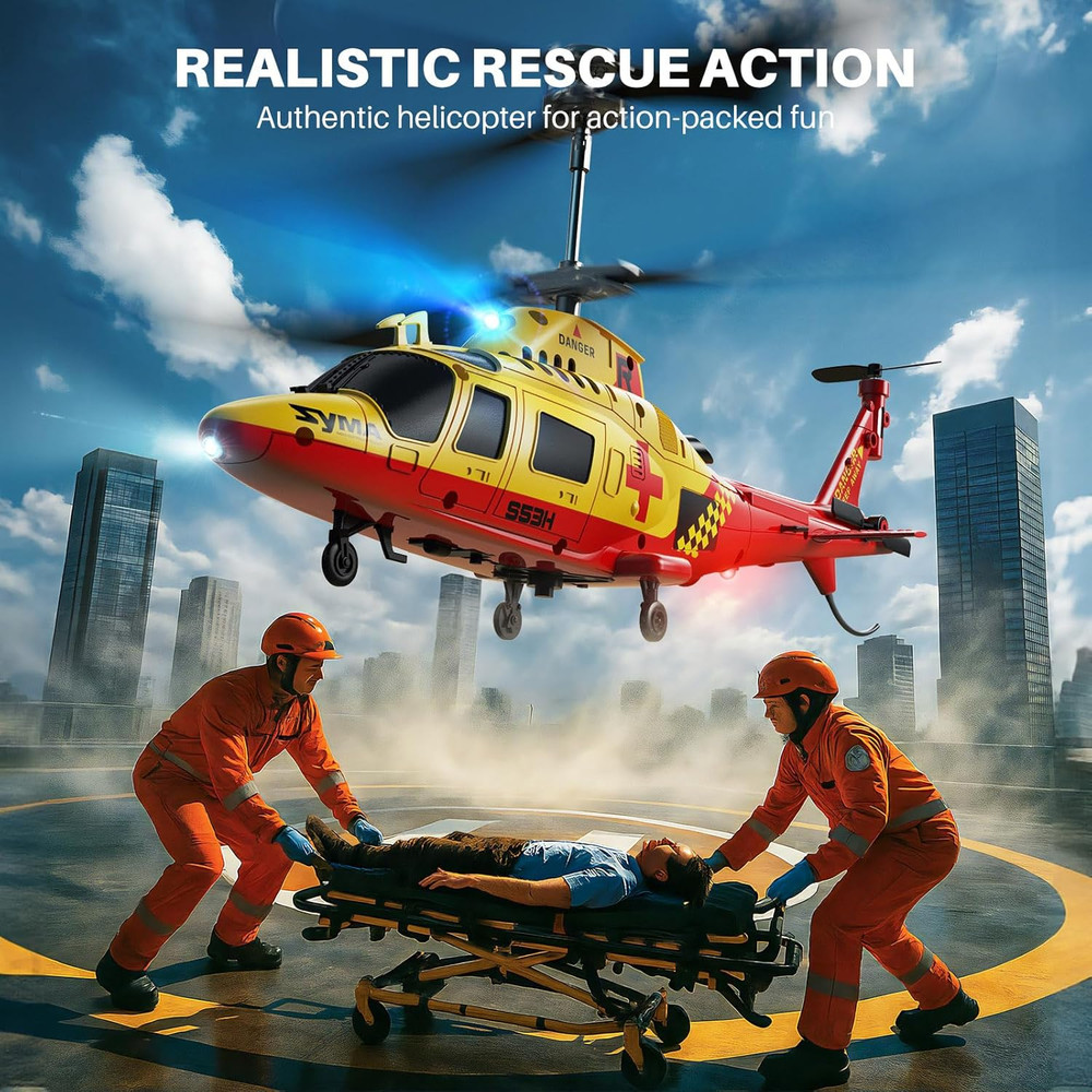 S53H Remote Control Helicopter with Simulation Rescue Design, One Key Take-Off,