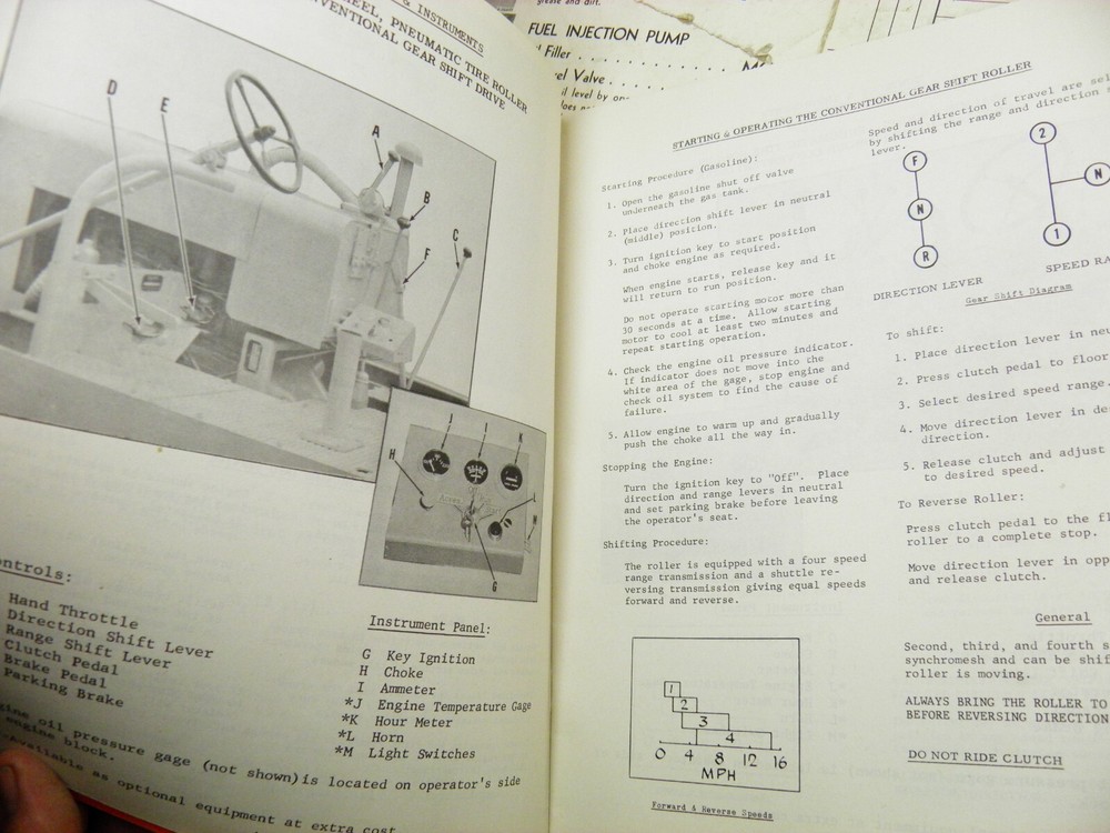 GALION 9 WHEEL ROLLER PARTS AND OPERATORS MANUAL