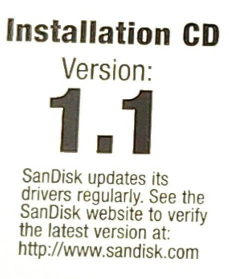 SanDisk ImageMate Installation CD Version Ver 1.1 USB 2.0 Reader/Writer SDDR