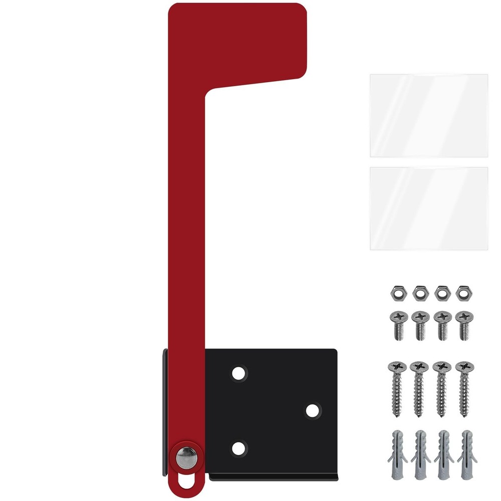 Merear Mailbox Flag Replacement Kit, Galvanized Steel for Mailbox, Red