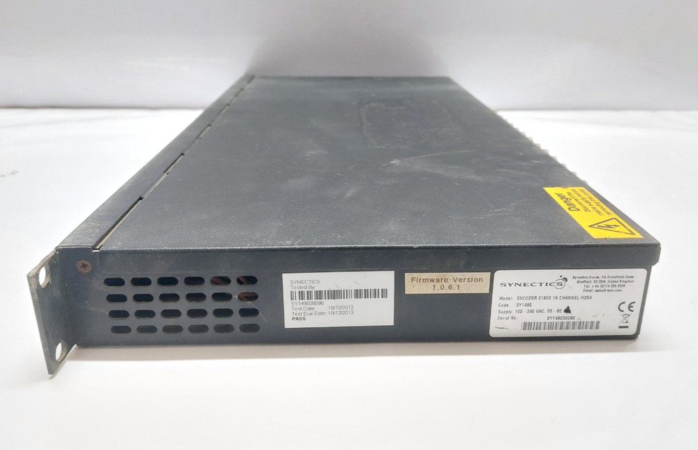SYNECTICS E1600 VIDEO AUDIO 16 CHANNEL H264 NETWORK BASED ENCODER E 1600