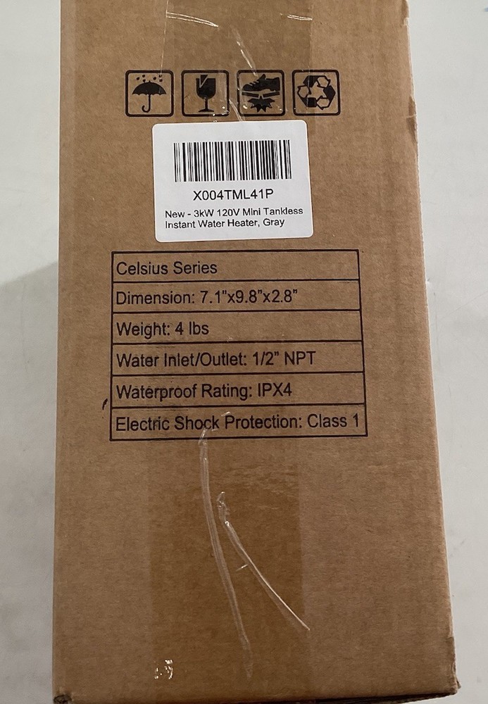 LECLOC Under Sink Tankless Water Heater Electric 3.5kW 120V, Enlarged LED Digita