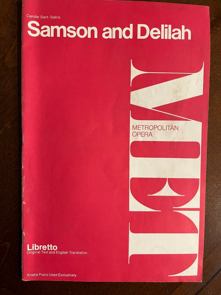 Samson and Delilah Libretto Metropolitan Opera