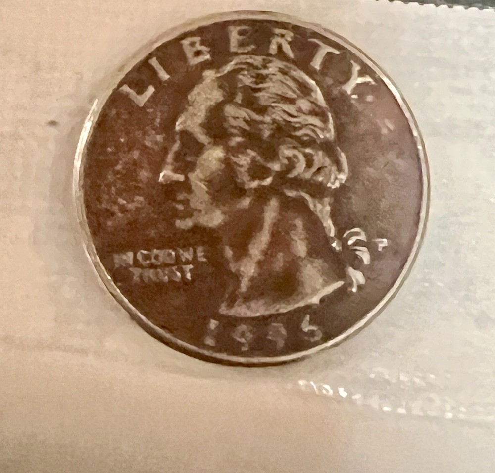 1996 P WASHINGTON QUARTER MISSING OBVERSE AND REVERSE CLAD LAYER