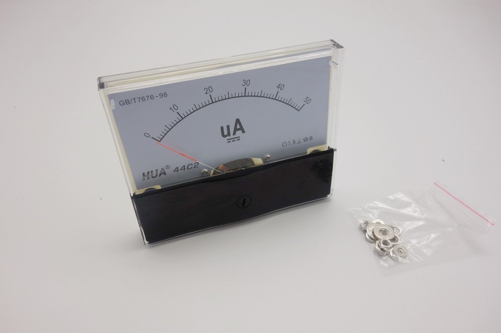 1PC DC 0- 50uA Analog Ammeter Panel AMP Current Meter 80x100MM directly Connect