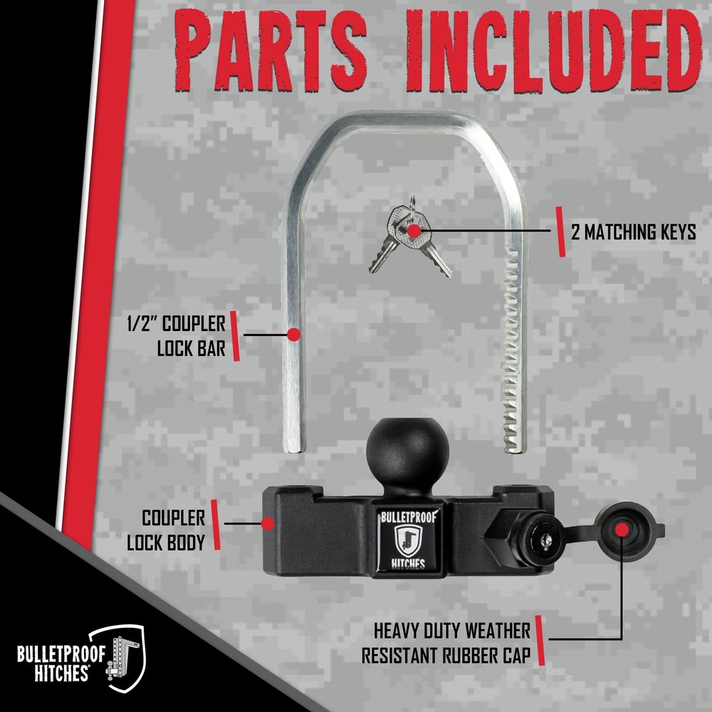 BulletProof Hitches - Medium Duty Trailer Coupler Lock -