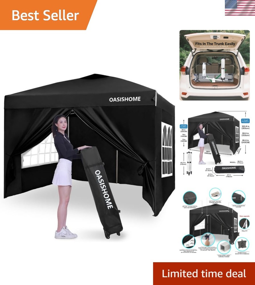 Pop-up Gazebo Black 10x10StW