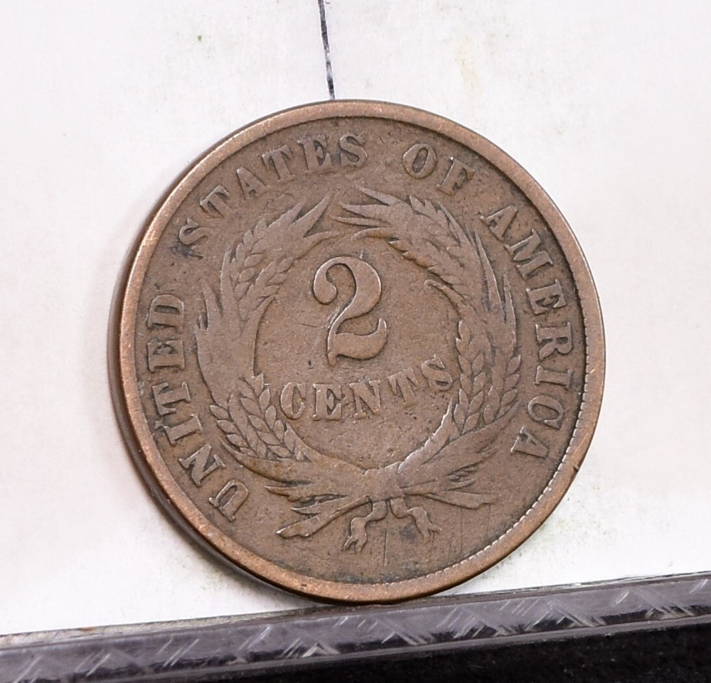 1864 Two Cent Piece - Large Motto - VG (#57899-L)