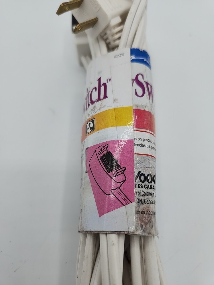 Woods 15' Easy Switch White Extension Cord NEW