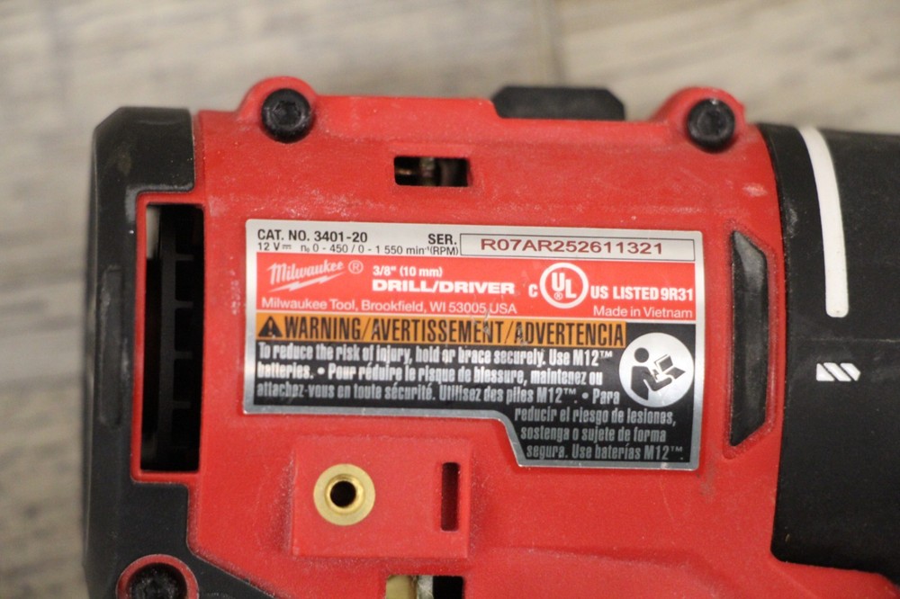 Milwaukee M12 3/8" Subcompact Brushless Drill/Driver 3401-20 TOOL ONLY