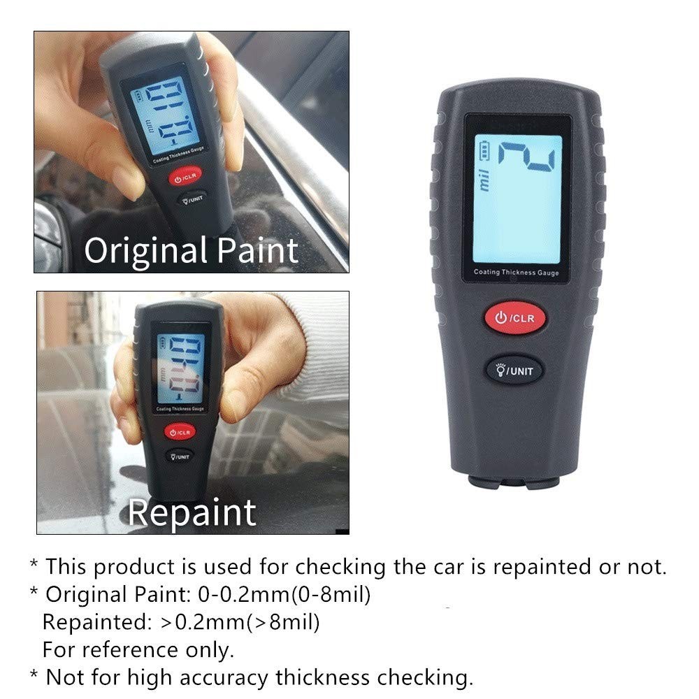 Portable Paint Thickness Tester for Automotive Use with Data Hold Function