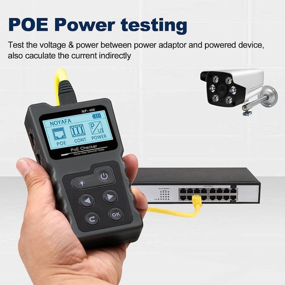 Network Cable Tester With LCD Screen POE Ethernet LAN Power Supply Volt