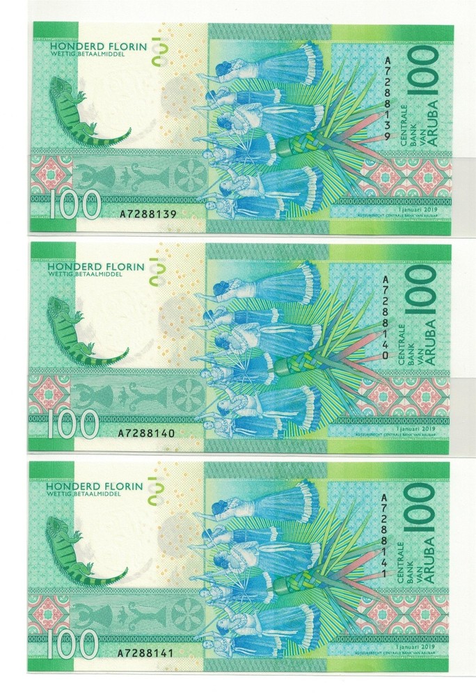 Aruba, P24a, 2019, 100 Florin, Prefix A, GEM UNC