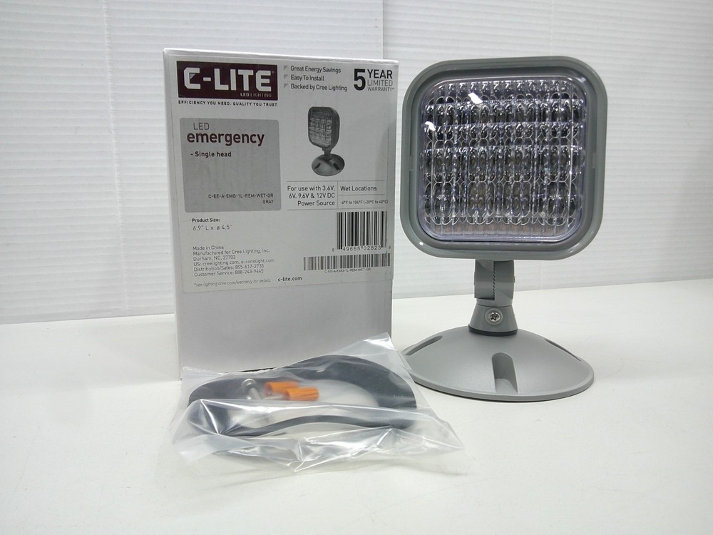 C-Lite LED 1W Single Remote Head C-EE-A-EMG Series Multi-Volt Outdoor Gray