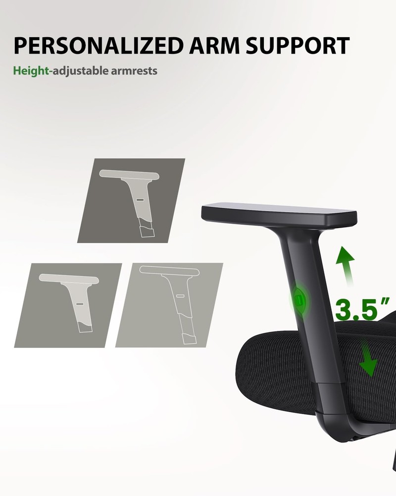 Ergonomic Office Chair Gaming with Lumbar Support 2D Headrest Adjustable