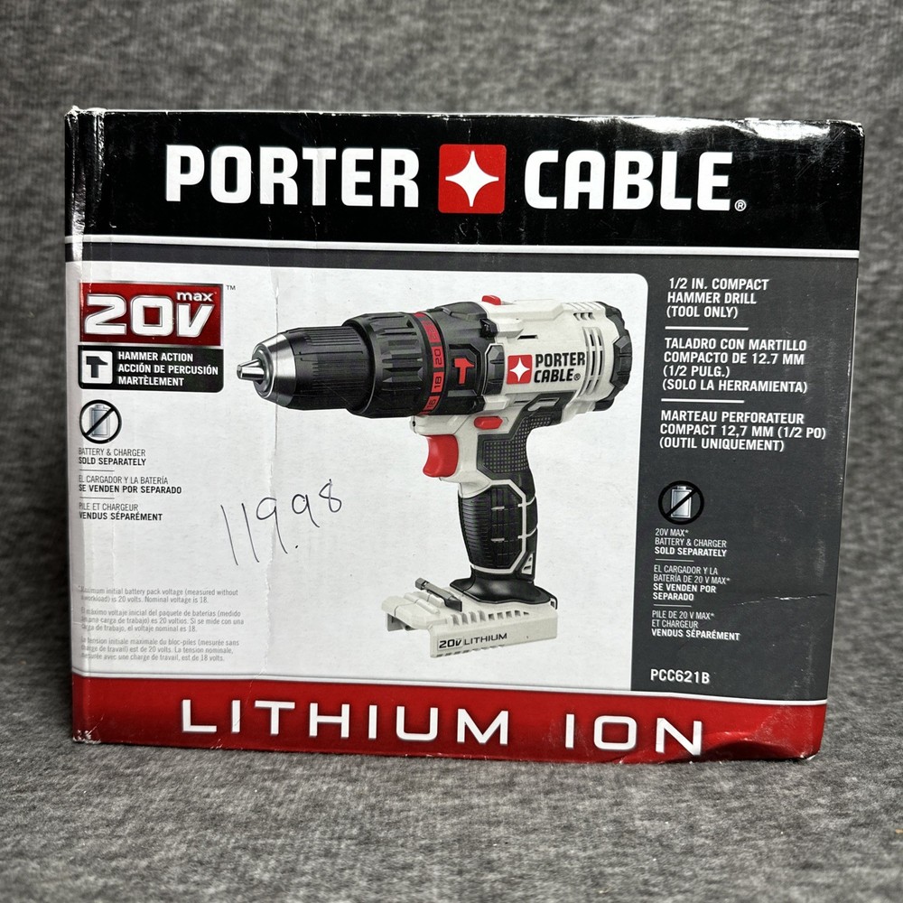 Porter Cable PCC620B 1/2 In. 20V MAX Hammer Drill - Tool Only (SEALED)