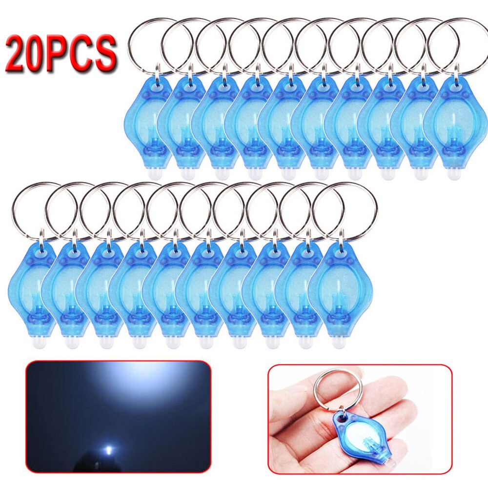 20pcs LED Mini Keychain Flashlight Key Ring Light Work Lamp Torch Lights Pocket