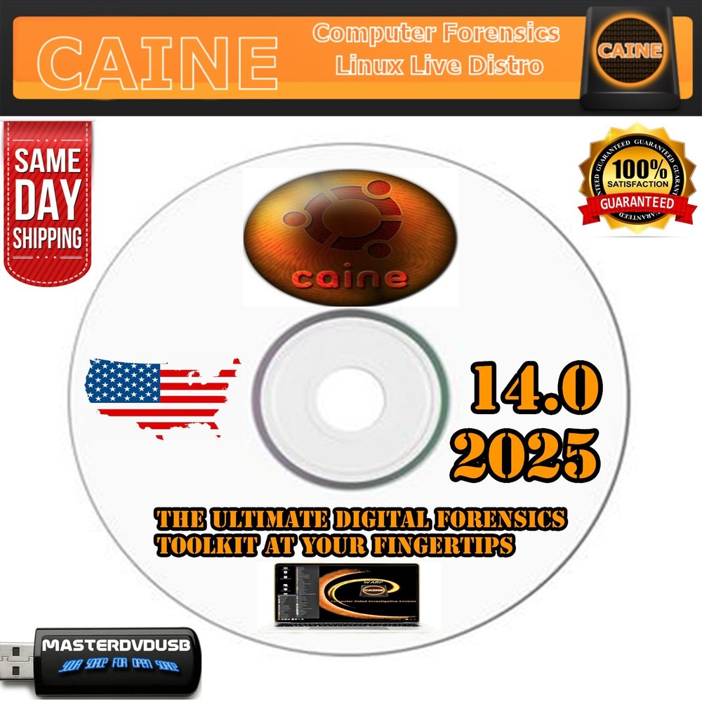 Caine Linux 14 Bootable Live Installer DVD – Grade AAA+ – Same Day Shipping