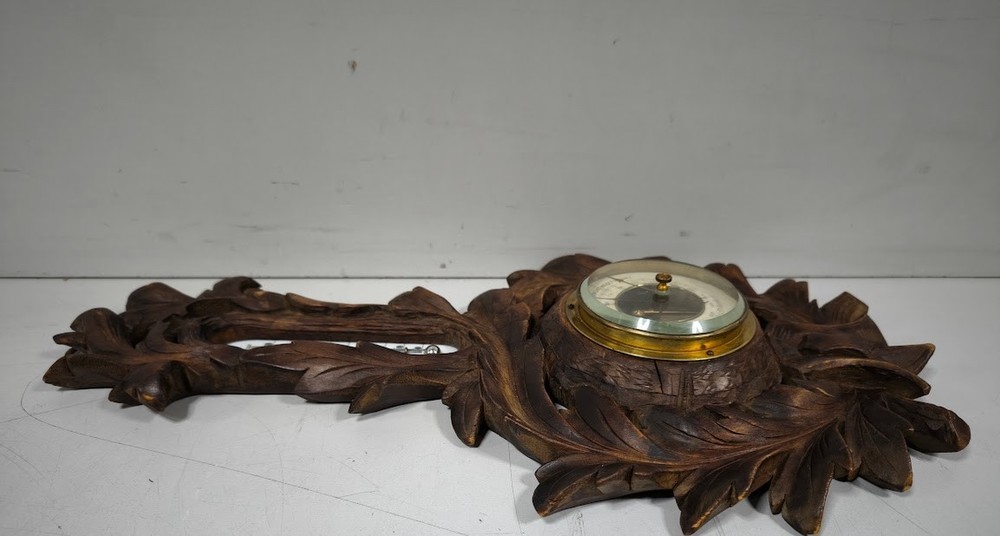 Vintage Barometer Thermometer Clock Weather Station Working