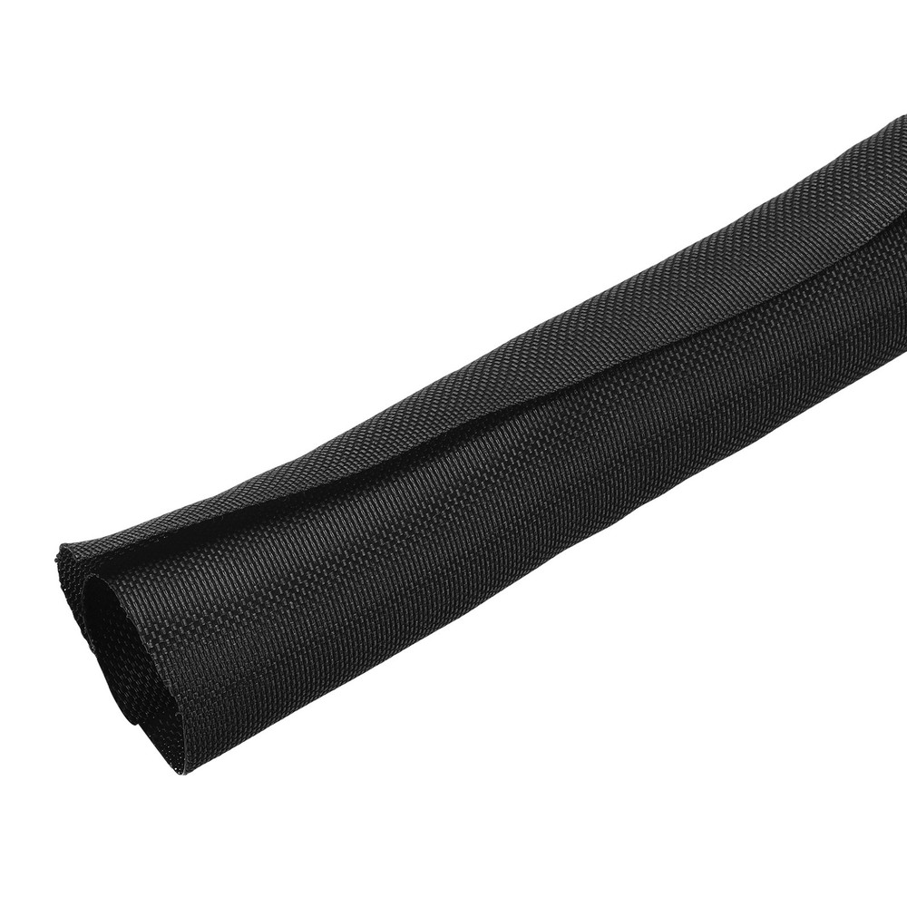 Wire Split Braided Cable Management Sleeve, Black (1 1/4" - 10 Feet)