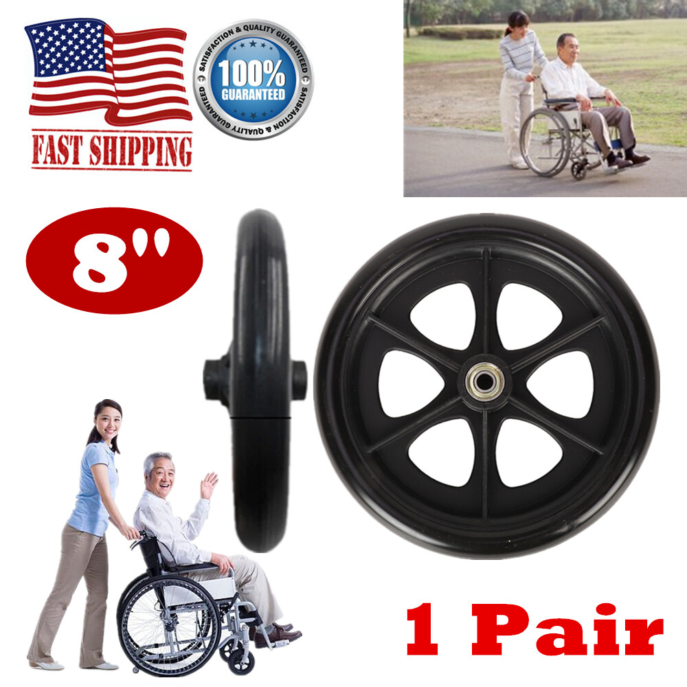 2 X Heavy Duty Wheelchair Replacement Front Wheel Smooth Caster Wheels Rollators
