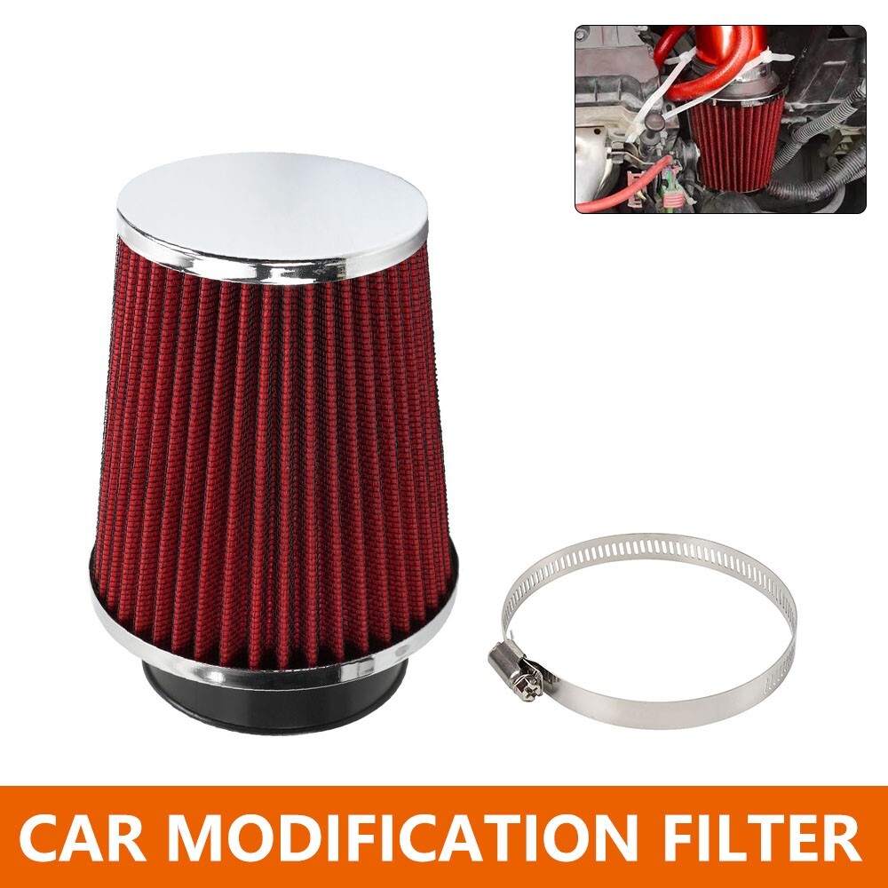 3" 76mm High Flow Inlet Dry Air Filter Cold Air Intake Cone Replacement